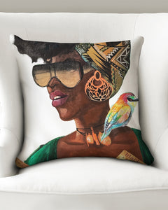 BLK WOMAN 2 Throw Pillow Case 18"x18"