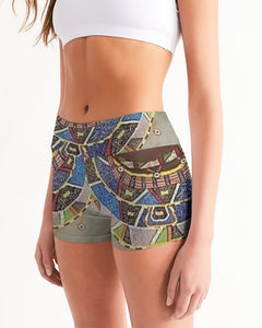 PEACE BE STILL Women's Mid-Rise Yoga Shorts