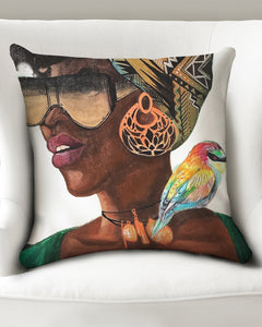 BLK WOMAN 2 Throw Pillow Case 20"x20"