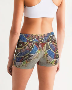 PEACE BE STILL Women's Mid-Rise Yoga Shorts