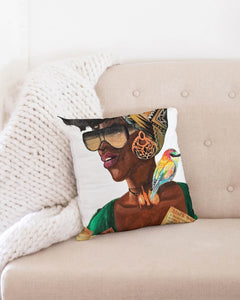 BLK WOMAN 2 Throw Pillow Case 16"x16"