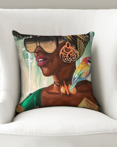 BLK WOMAN Throw Pillow Case 16"x16"