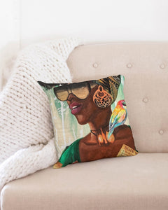 BLK WOMAN Throw Pillow Case 16"x16"